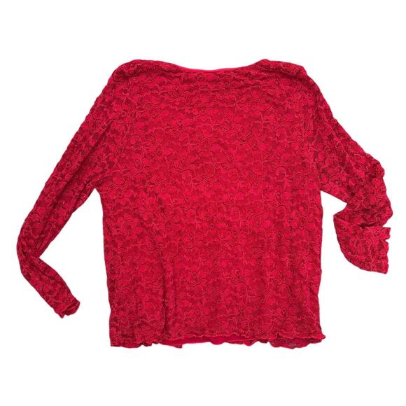 Y2K Red Lace Top Size 2X b.y.a.c.d.a. Made in USA - Picture 4 of 4